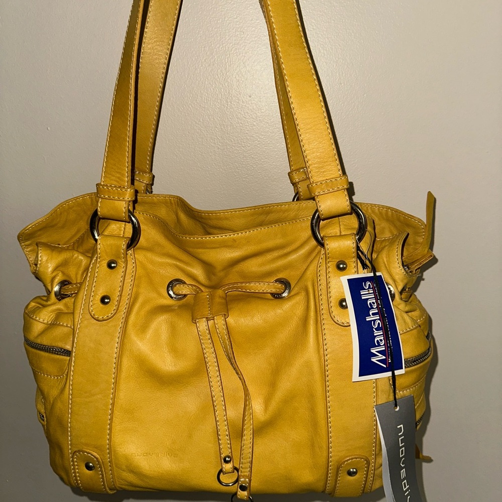 Italian Leather Mustard Yellow Purse